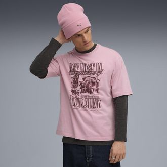 Puma T-shirt stile boxy con grafica Paradise Mindset da uomo, Abbigliamento, Rosa, XXL