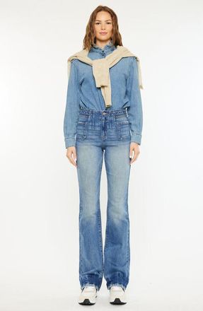 Kancan Denicee High Rise Bootcut Jeans in Medium Wash at Nordstrom, Size 25