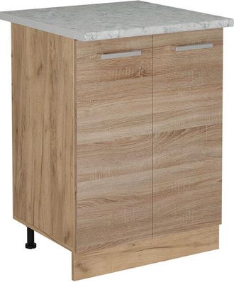 Vicco Mueble Bajo De Cocina R-line, Sonoma, 60 Cm Et M&aacute;rmol