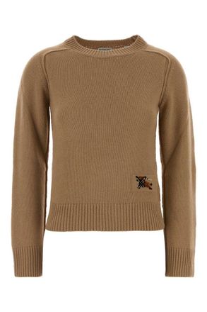 Burberry Beige Logo Crew Neck Sweater