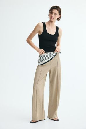 H&M Scarf-detail Pants in Beige at Nordstrom, Size X-Small
