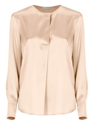 PESERICO button-detail blouse - women - Silk/Elastane - 42 - Neutrals