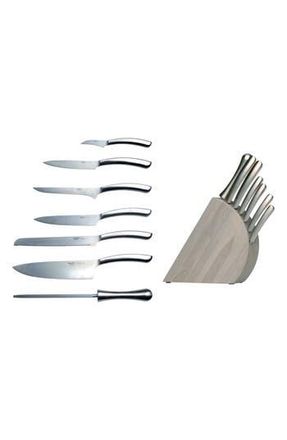 Berghoff Silver Essentials Concavo 8-Piece Knife Block in Stainless Steel at Nordstrom Rack