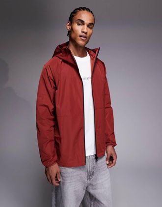 Barbour Peckett - Giacca impermeabile con cappuccio e logo rosso bruciato