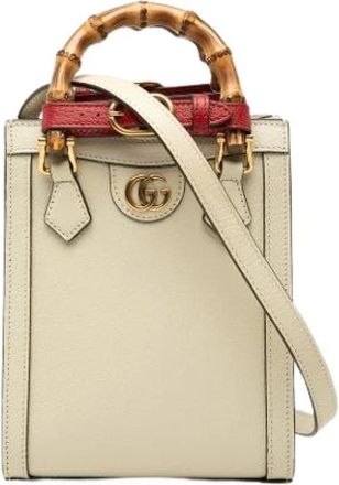 Gucci Pre-owned Diana - Dames - Vintage Mini Tas - Beige - ONE Size - Leer - Vintage