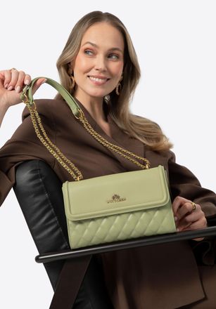 Wittchen Dames Messenger Bag van echt leer met stiksel in pistache