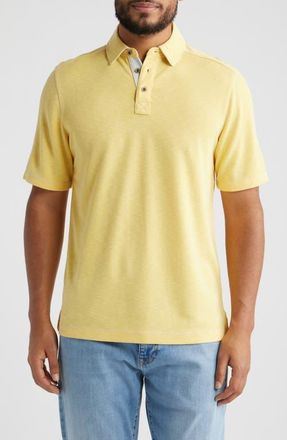Johnston & Murphy Vintage Slub Polo in Yellow at Nordstrom, Size Xxx-Large