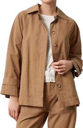 Lilla P Collared Twill Jacket In Pecan