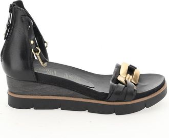 Mjus Sandalen met sleehak, in leer