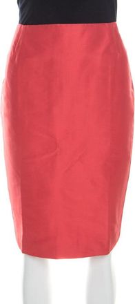 Escada Burnt Orange Silk Pencil Skirt