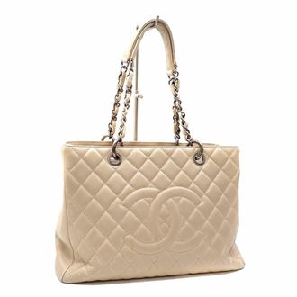 Chanel Matelasse Beige Grained Calfskin Tote Bag (Pre-Owned)