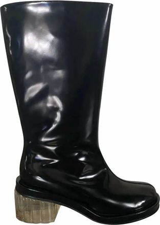 Simone Rocha Womens Clear Heel Rain Boots In Black