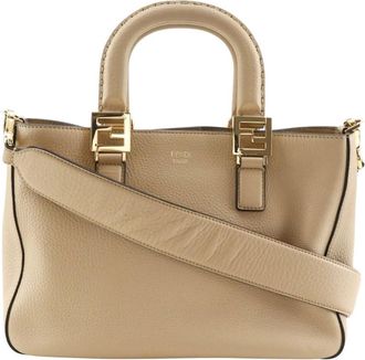 Fendi Pre-owned Fendi Small Leather Selleria FF Tote Ladies 30TP5SFE5M5EPZQD