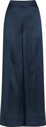 Joseph Dijon Straight-leg Silk Trousers - Indigo - 40 (UK12 / M)