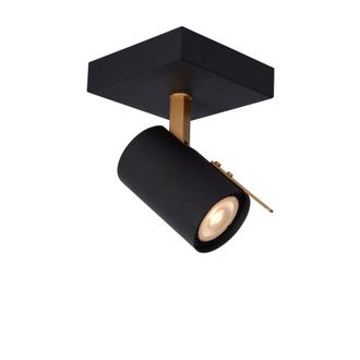Lucide Applique Lucide Grony Gu10 5w 2200-3000k Nero Oro Metallo