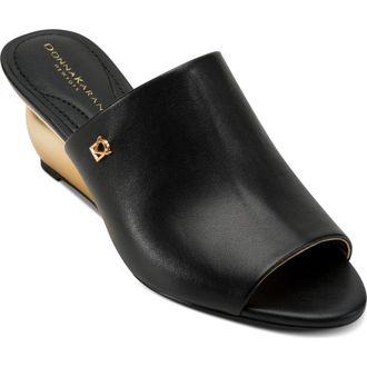 DKNY Donna Wedge Slide Sandal in Black at Nordstrom, Size 7.5