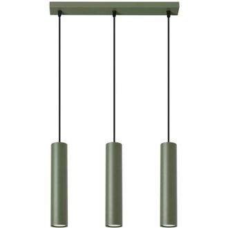 Wonderlamp L&aacute;mpara Colgante Vaza Verde Oliva, 3 Luces