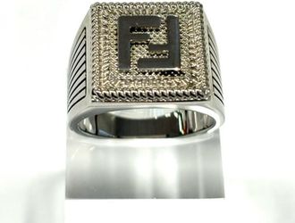 Fendi Silver Band Ring (Pre-Owned)