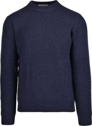 Wool & Co Truien & Vesten, Heren, Blauw, XL, Wol, Maglione Cannettato Girocollo