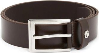 HUGO BOSS Mens B Monogram Brown Smooth Leather Belt
