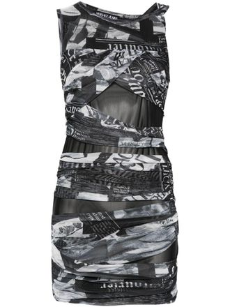 Versace Jeans Couture asymmetric draped dress - Black