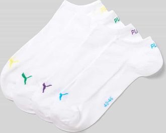 Puma Sneakersocken im 4er-Pack mit gerippten B&uuml;ndchen in Mittelgrau, Gr&ouml;&szlig;e 39/42