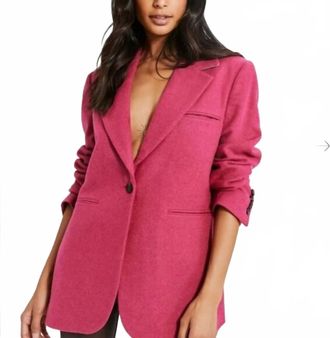 Something Navy Classic Blazer In Hot Pink