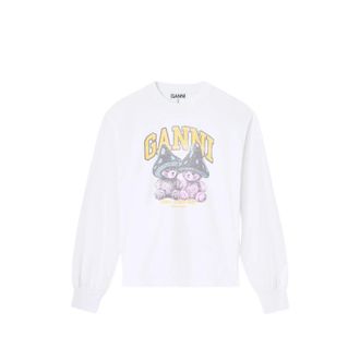 Ganni Long-sleeve T-shirt With Mushroom Teddy