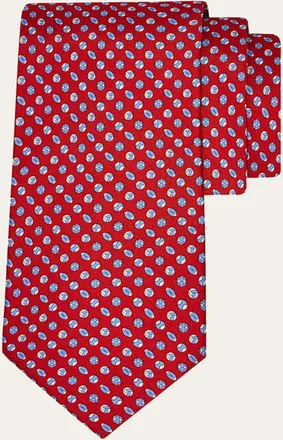 Ferragamo Mens Sports Ball Print Silk Tie