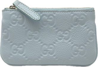 Gucci Blue Leather Coin Purse/Coin Case (Pre-Owned)