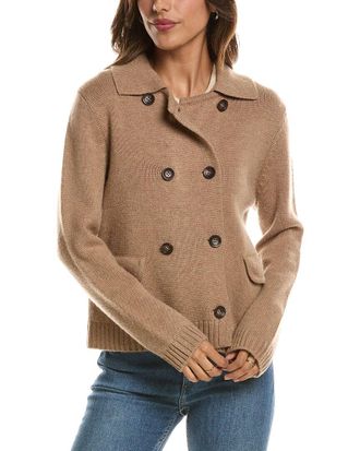Fort&eacute; Cashmere Double Breasted Wool & Cashmere-Blend Cardigan