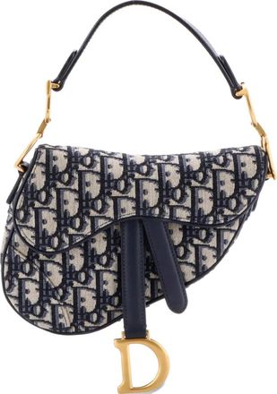 Dior Saddle Handbag Oblique Canvas Mini shoulder bag - Blauw