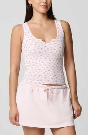 Florence By Mills Ditsy Floral Scoop Neck Tank in Petit Jardin Pink/Pink at Nordstrom, Size Xx-Small