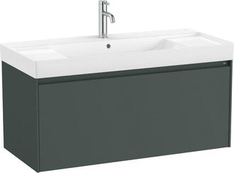 Roca Pack Unik mueble verde mate de 1 cajón + lavabo ONA - ROCA