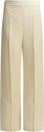 Valentino Broeken, Dames, Wit, S, Leer, Wijde Pantalons met Tailoring
