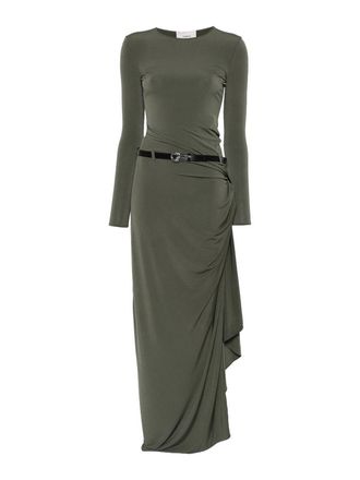 Coperni Draped Maxi Dress In Green Fabric