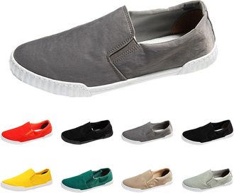 Generic Sneaker Canvas Mens Low-Top Canvas Shoes Breathable Flat Slippers Slip on Loafer Soft Comfort Classic Espadrilles Moccasins Trainers Outdoor Casual Sh