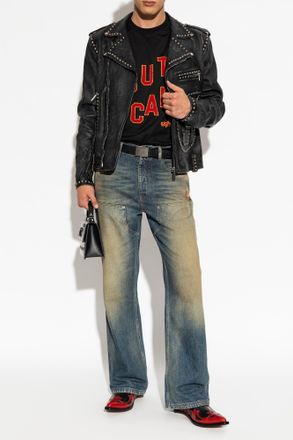 Amiri Jeans With A vintage Effect, Mens, Navy Blue