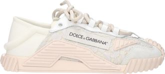 Dolce & Gabbana Womens Daymaster Lace Sneakers - Ivory Textile - Size EU 36