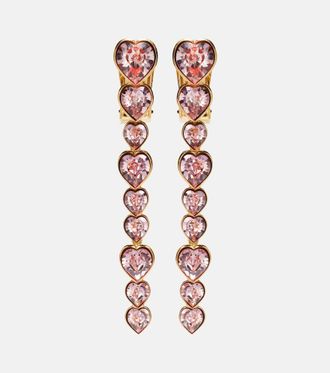 Oscar De La Renta Heart crystal-embellished clip-on earrings