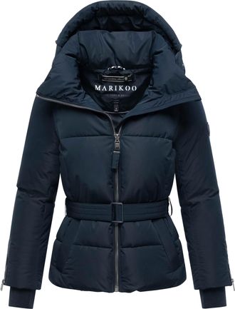 Marikoo dames gewatteerde jas Aleyna met tailleceintuur & magneetsluitingen