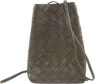 Bottega Veneta Pre-owned Woven Nappa Crossbody Bag - Dames - Vintage Schoudertas - Bruin - ONE Size - Leer - Vintage