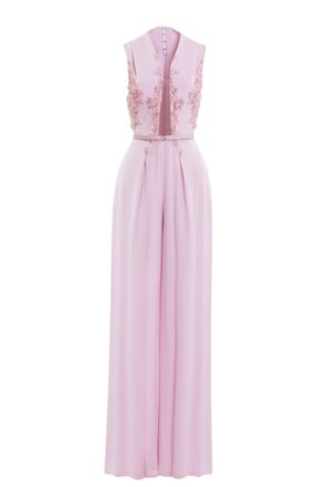 Saiid Kobeisy Embellished Crepe Jumpsuit