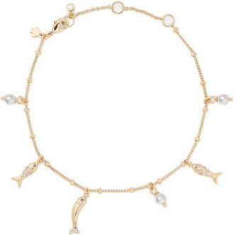 Kate Spade New York summer daze fish charm anklet in Cream Multi at Nordstrom