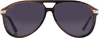 Cartier Santos de Cartier Grey Pilot Mens Sunglasses CT0105S 003 60
