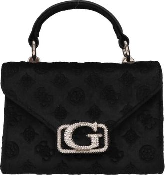 Guess 4G Peony Embossed Velvet Bag - Dames - Handtassen - Zwart - ONE Size - Tassen