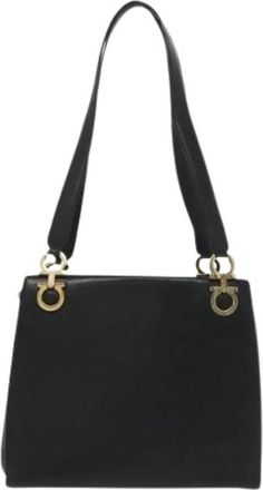 Ferragamo Pre-owned Leren Schoudertas - Dames - Vintage Schoudertas - Zwart - ONE Size - Leer - Vintage