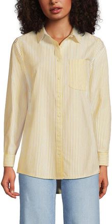 Lands End Oxford Shirt in Goldenrod Pinstripe at Nordstrom, Size X-Small P