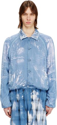 Diesel Shirt-collar jacket with X-ray effect - Jackets - Man - Blue