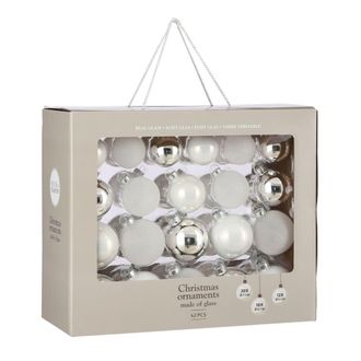 house of seasons Bola de navidad glass baubles blanco h7xb7xl7cm